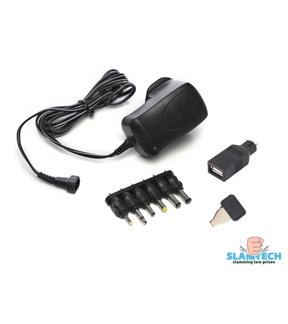 Pifco ELA133 AC to DC Universal Universally Multi Voltage 3V-12V Plug in Mains Power Adapter Supply 