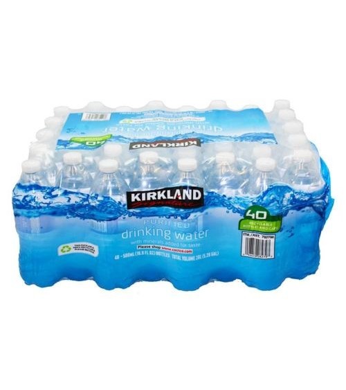 Kirkland Spring Water Bottled Natural Drinking Still Water 500ML Pack of 40