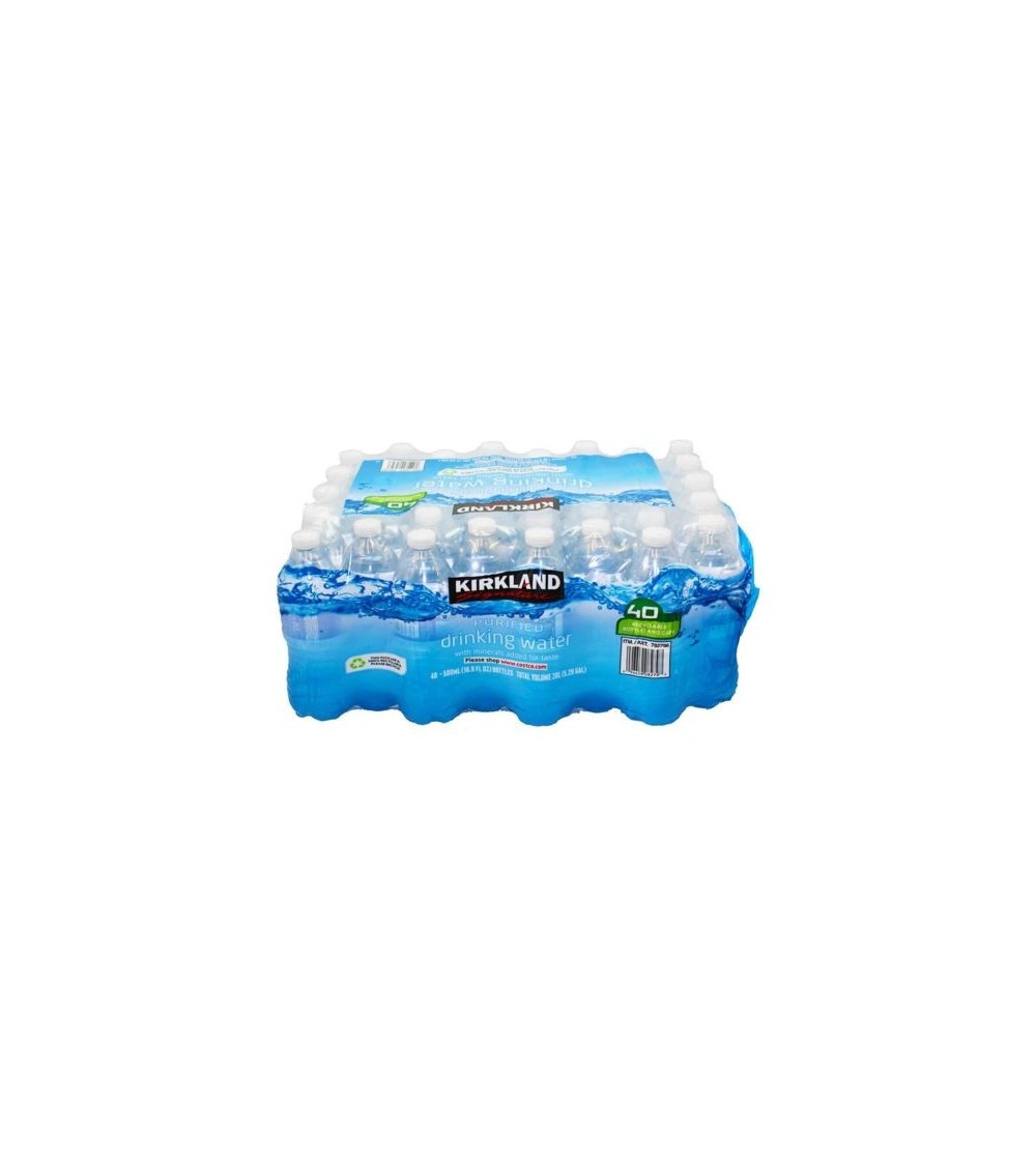 Kirkland Spring Water Bottled Natural Drinking Still Water 500ML Pack of 40