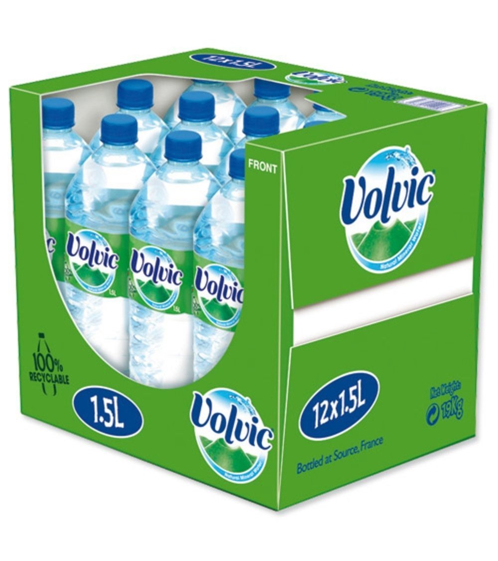 Volvic Natural Mineral Water 12x1.5 Litre Bottles