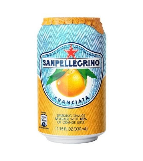 San Pellegrino Sparkling Aranciata Orange Juice (24 x 330ml Cans) 
