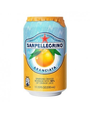 San Pellegrino Sparkling Aranciata Orange Juice (24 x 330ml Cans) 