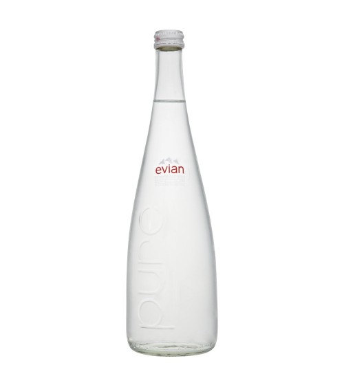 Evian Natural Mineral Still Water Glass Bottle 7500ML (Pack of 12 x 750ML)