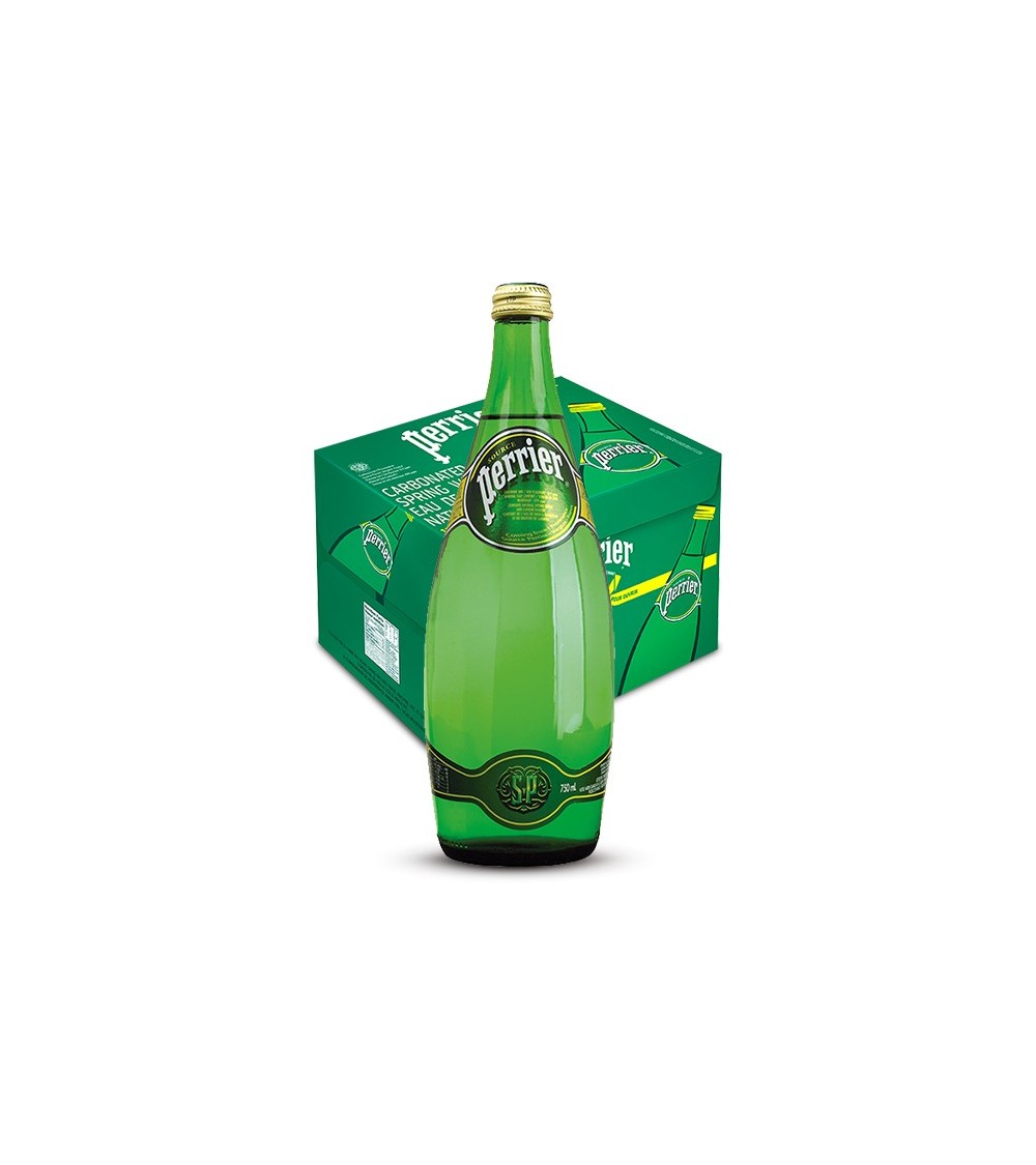 Perrier Sparkling Natural Mineral Water 750ml Glass Bottle Pack of 12