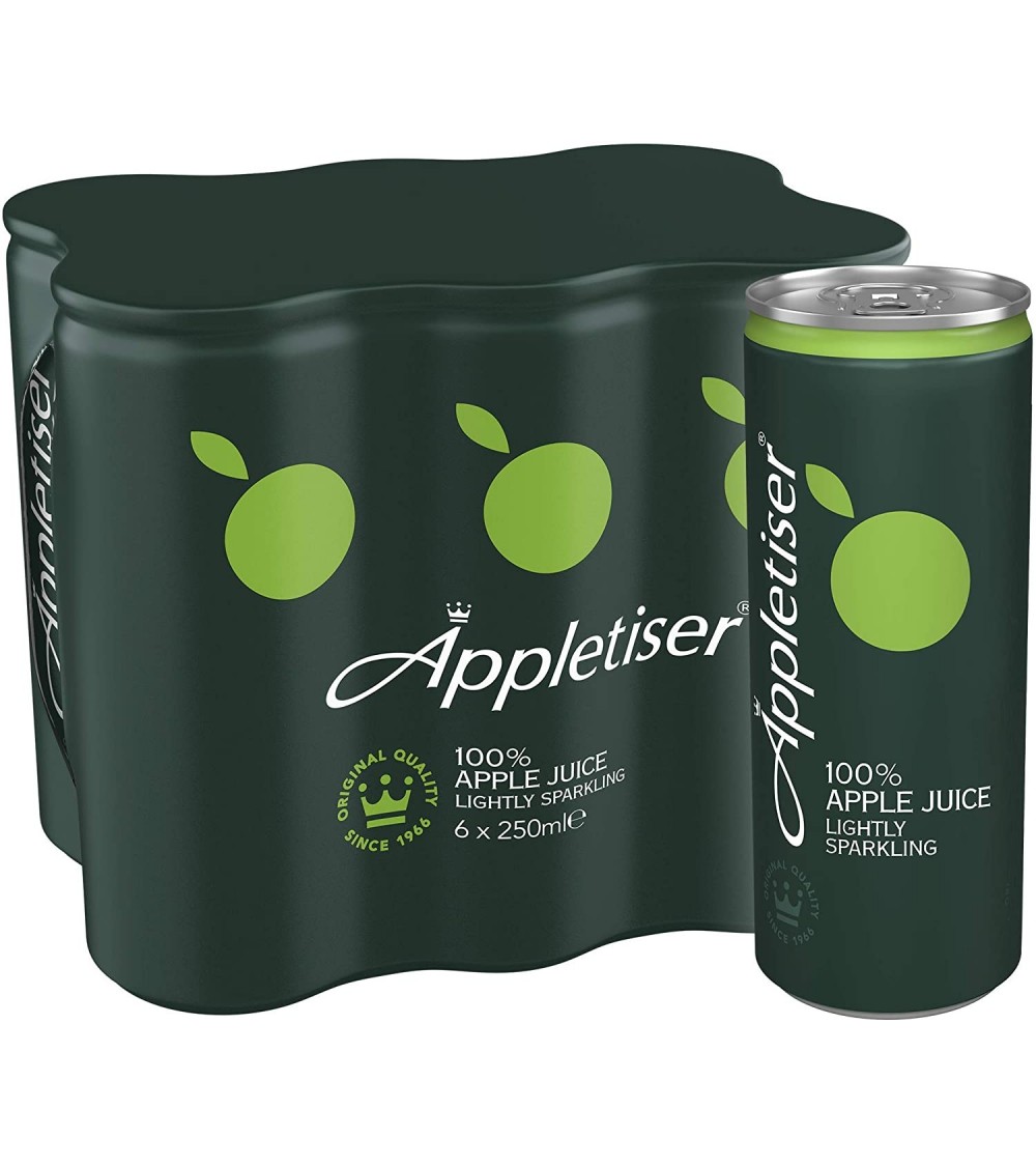 Appletiser 100 Apple Juice Gently Sparkling in Can 250 Ml Pack of 24