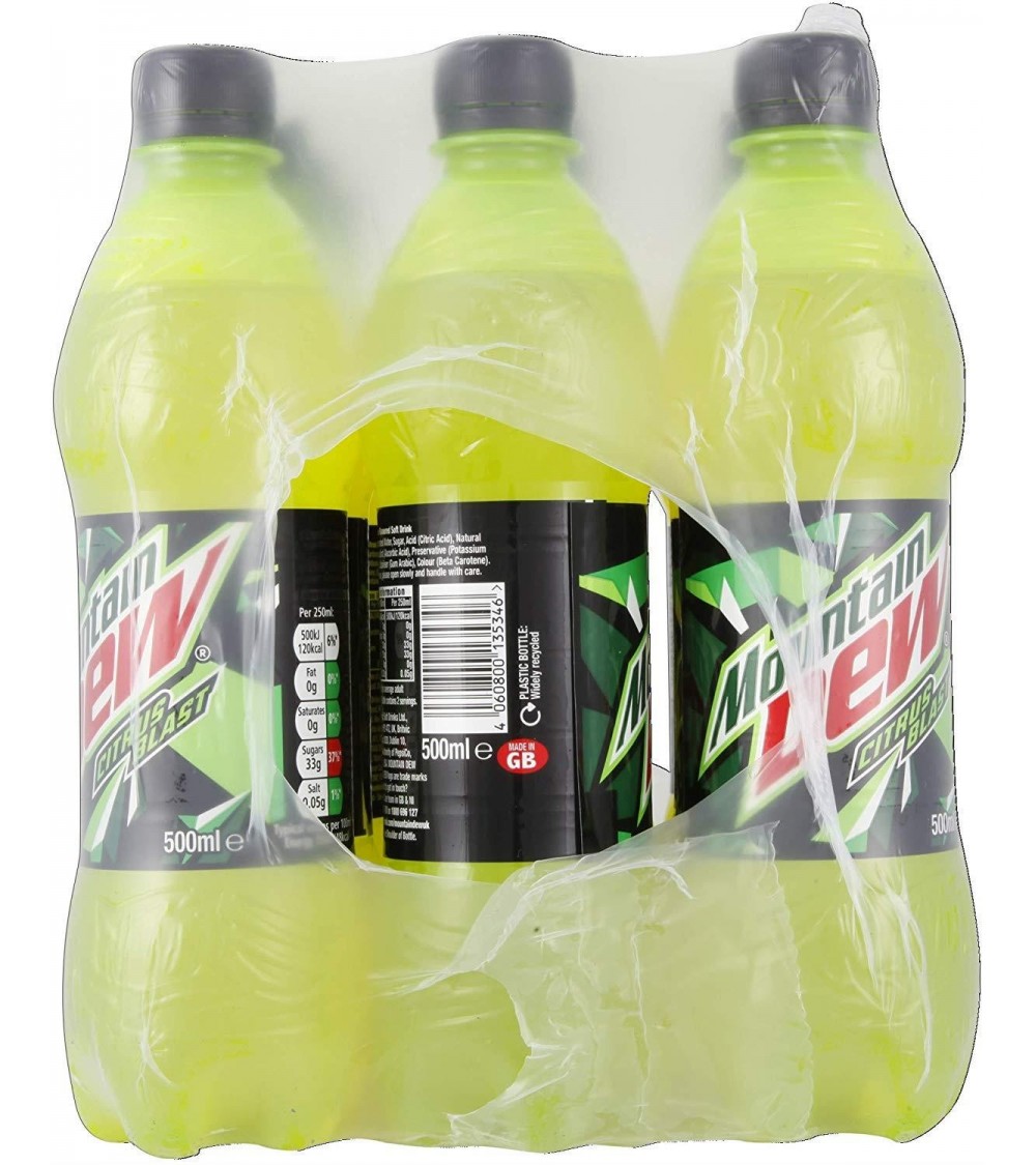 Mountain Dew Drink - Bold and Invigorating Beverage - Pack of 12 Bottles