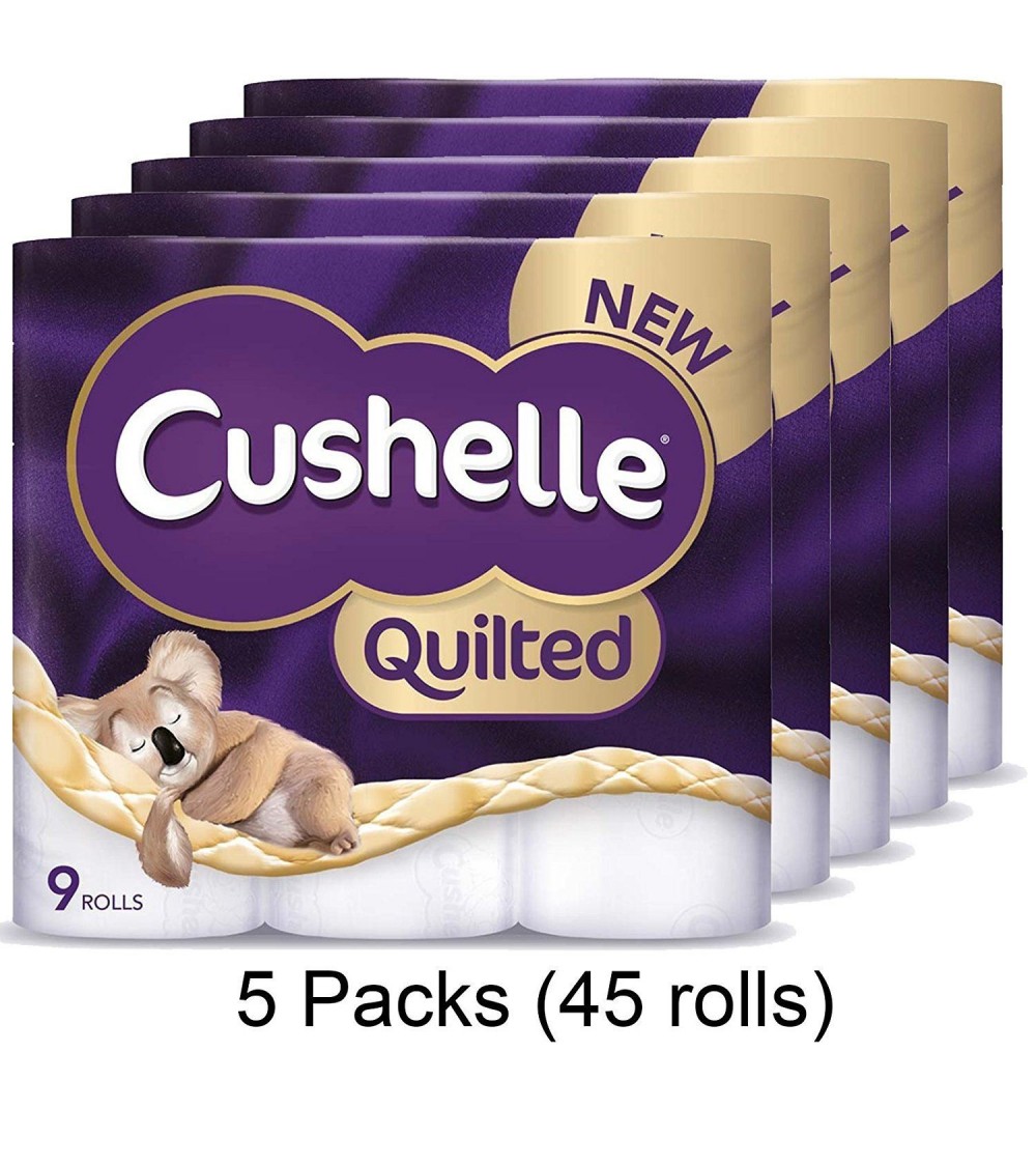 Cushelle Quilted Toilet Tissue White 9 Rolls Pack Total 45 Rolls